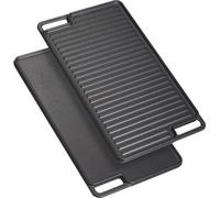 Poêle à griller pour cuisinières à induction et à gaz - Plaque teppanyaki avec poignées latérales - 459 x 259 x 17 cm - Fonte - Lot de 1