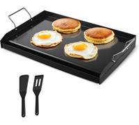 Poêle à griller universelle en acier au carbone avec grille plate de 24 x 16 pouces