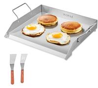 Poêle à griller universelle en acier inoxydable avec grille plate de 18 x 16 pouces