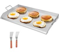 Poêle à griller universelle en acier inoxydable avec grille plate de 36 x 22 pouces