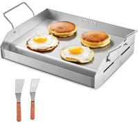 Poêle à griller universelle en acier inoxydable avec grille plate de 43 x 33 cm