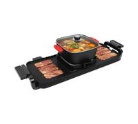 Poêle à hot-pot et à gril antiadhésive, 2 en 1. Poêle de cuisson pour barbecue, marmite, appareil à fondue, idéal pour une utilisation en intérieur
