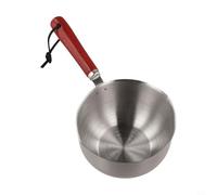 Poêle à huile en acier inoxydable avec poignée en bois - Petite casserole pour faire fondre le beurre et chauffer le café - Compatible avec les cuisinières électriques à gaz à induction - 500 ml (300