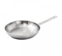Vogue Sauteuse évasée en acier inoxydable 20 cm, couleur argent, 6,5 cm (H), compatible induction, poignée soudée Stay Cool, passe au lave-vaisselle, usage professionnel et domestique, M947