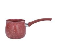 Poêle à lait à revêtement antiadhésif avec couvercle, cafetière anti-brûlure à poignée unique, mini pot à lait antiadhésif, marmite de cuisine légère(rouge)