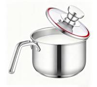 Poêle à lait en acier inoxydable, format mini, 14 cm, capacité de 1,25 litre, compatible avec les plaques à induction