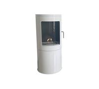 Poêle à l'éthanol de forme carrée en acier BESTFIRE COMPACT W Blanc