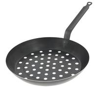 De Buyer – Poêle à marrons pour cheminées 28 cm – tôle d'acier bleuie 1 mm
