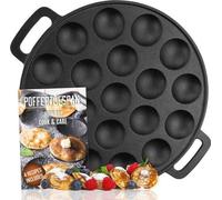 Poêle à mini-crêpes en fonte pour 19 crêpes, carrée
