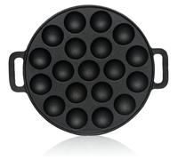 Poêle à mini-pancakes en fonte - 19 empreintes - Ø 24 cm - Pré-huilée - Pour gaz, induction et four