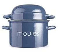Poêle à moussée de 18 cm, en acier émaillé, couleur pétrole, compatible induction