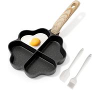 Poêle à omelette à induction 4 trous en forme de cœur revêtement antiadhésif