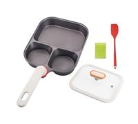 Poêle à omelette antiadhésive - Poêle à frire divisée - Poêle à petit-déjeuner avec couvercle en verre - Poêles multi-pièces pour la préparation des repas - Poêles de cuisson de style compact