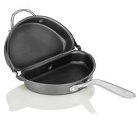 Poêle à omelette et à frire - Double face, pliable - Revêtement antiadhésif - Aluminium - 24 cm - Compatible avec les plaques de cuisson à gaz et à induction - Disponible en plusieurs couleurs