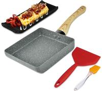 Poêle à omelette japonaise avec revêtement anti-adhésif et set d'accessoires