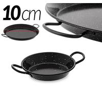 Poêle à paella espagnole - En acier inoxydable - 10 cm - Pour cuisinière à gaz - Revêtement antiadhésif - Peinte en noir