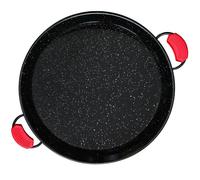 Poêle à Paella Valencienne Émaillée 38 cm, Acier Émaillé Antiadhésif, 8 Portions Briebe PAN38 Noir