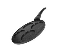 Poêle À Pancake 26 Cm Pour 4 Personnes Revêtu En Marbre Avec Manche Ergonomique Cheffinger Noir