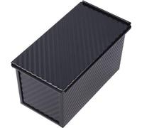 Poêle à petits pains en acier au carbone avec couvercle - Idéale pour la cuisson et la fabrication de petits pains - noire