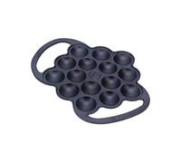 Poêle à Poffertjes en Fonte Emaillée 15 Cavités pour Mini Pancakes, Blinis 39.233 Noir