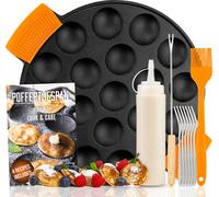Poêle à poffertjes IRONO - Machine à poffertjes - 19 mini-crêpes - Poêle à crêpes - Poêle à crêpes en fonte - Poêle à crêpes aux œufs