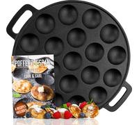 Poêle à poffertjes IRONO - Machine à poffertjes - 19 mini-crêpes - Poêle à crêpes - Poêle à crêpes en fonte - Poêle à crêpes aux œufs