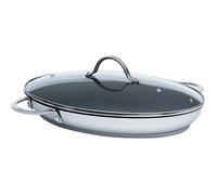 Kelomat poêle à poisson Perfekt 38x26 cm avec couvercle en verre acier inoxydable induction
