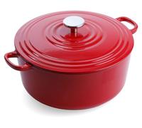Poêle à rôtir de 28 cm / 6,7 litres, en fonte émaillée, de couleur rouge chili