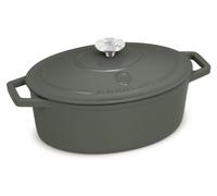 Poêle à rôtir en fonte émaillée avec couvercle, 32 cm, de la collection "Matte Green"