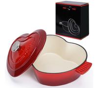 Poêle à rôtir en fonte émaillée, forme cœur, 3 litres, 24 cm, antiadhésive