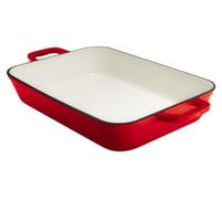 Poêle à rôtir en fonte émaillée, rouge, 3,2 litres, adaptée à la cuisson au four