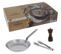 Poêle à steak MINERAL B 26 cm, avec moulin à poivre et pinces de cuisine, de Buyer