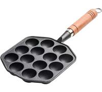 Poêle à takoyaki à 14 alvéoles - Poêle en fonte avec revêtement antiadhésif | Pour la cuisine, les grillades en plein air, le camping, les hamburgers et la cuisson au four