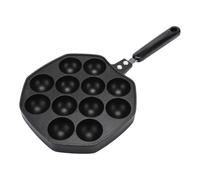 Poêle à Takoyaki en Aluminium Noir Antiadhésive pour Œufs et Boulettes | Finition Soignée, Surface Lisse, Design Ergonomique, Accessoire Cuisine Cuisine Domestique