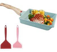 Poêle à tamagoyaki japonaise avec spatule en silicone et pinceau pour des omelettes parfaites