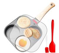 Poêle à œufs 28 cm, 4 compartiments, antiadhésive, en aluminium, compatible induction, noire