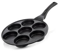 Poêle à œufs - 7 alvéoles - Alliage d'aluminium - Revêtement en granite - 26 cm - Noir