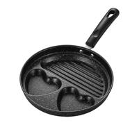 Poêle à œufs à 3 trous, poêle à petit-déjeuner antiadhésive en aluminium | Faites cuire 3 œufs, crêpes ou mini-burgers à la fois avec des sections séparées, réduisant le temps de préparation du petit