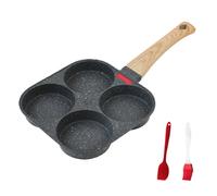 Poêle à œufs antiadhésive - Mini poêle avec poignée confortable, idéale pour les omelettes, les crêpes et les hamburgers, utilisation en camping en plein air noir