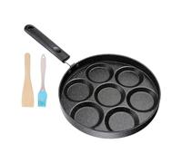 Poêle à œufs au plat mini poêle à pancakes 7 cavités avec pinceau et | Poêle antiadhésive pour œufs pour camping chef cuisson omelettes pancakes petit-déjeuner cuisine