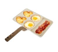 Poêle à œufs avec manche en bois amovible | Poêle à œufs au plat antiadhésive pour la maison, le restaurant, la cuisson, les hamburgers, la viande, le poisson, le poulet