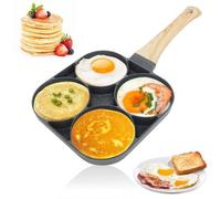Poêle à œufs et à omelettes en bakélite - 4 compartiments - compatible avec les plaques de cuisson à induction et au gaz - facile à nettoyer