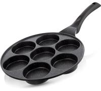 Poêle à œufs, revêtement antiadhésif effet granit, 7 trous, 27 cm