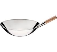 Poêle à wok, acier inoxydable brossé, longueur de la poignée 185 mm