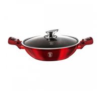 BerlingerHaus Wok Collection Burgundy 30 cm, 2 poignées, tous feux, sans PFOA, plomb, cadmium