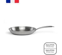 Poêle Acier inoxydable 18/10 Triply Brigade 20 cm - LIVOO - MEP157 - Tous feux dont induction - Made in France