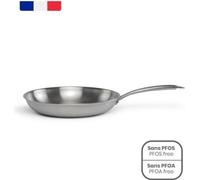 Poêle Acier Inoxydable Triply Brigade 24 cm, Tous Feux Dont Induction, Fabriquée en France
