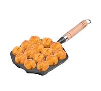 Poêle Antiadhésive Aebleskivers,Poêle à Takoyaki, Takoyaki Machine 14 Trous, Poêle à Takoyaki Antiadhésive En Fonte De Poulpe, Moule à Boulettes De Viande Avec Poignée Amovible Pour la Cuisson
