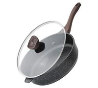 Poêle antiadhésive avec couvercle et fond induction de 28 cm
