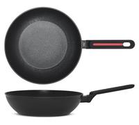 Poêle antiadhésive de 28 cm, noire, compatible avec tous les types de plaques de cuisson